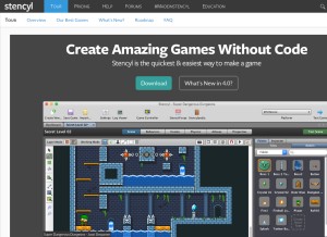 How stencyl.com looks like on a tablet such as an iPad.