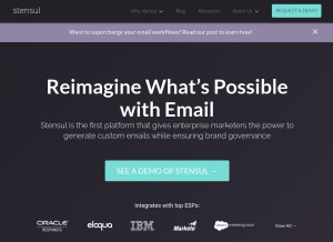 How stensul.com looks like on a tablet such as an iPad.