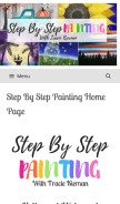 How stepbysteppainting.net looks like on a mobile device such as an iPhone.
