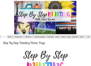 How stepbysteppainting.net looks like on a tablet such as an iPad.