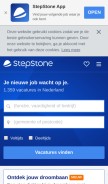 How stepstone.nl looks like on a mobile device such as an iPhone.