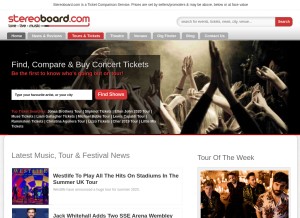 How stereoboard.com looks like on a tablet such as an iPad.
