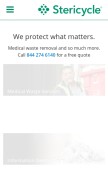 How stericycle.com looks like on a mobile device such as an iPhone.