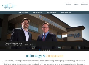 How sterling.net looks like on a tablet such as an iPad.