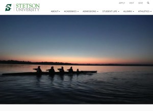 How stetson.edu looks like on a tablet such as an iPad.