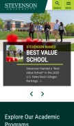 How stevenson.edu looks like on a mobile device such as an iPhone.