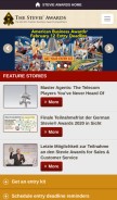 How stevieawards.com looks like on a mobile device such as an iPhone.