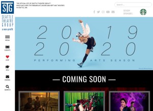 How stgpresents.org looks like on a tablet such as an iPad.