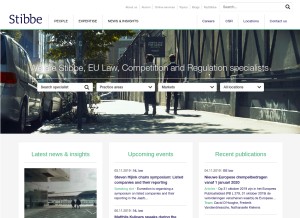 How stibbe.com looks like on a tablet such as an iPad.