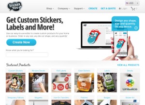 How stickeryou.com looks like on a tablet such as an iPad.