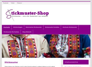 How stickmuster-shop.de looks like on a tablet such as an iPad.