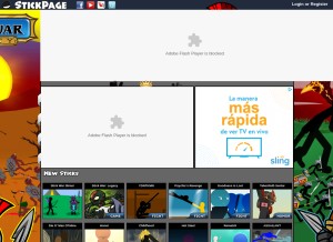 How stickpage.com looks like on a tablet such as an iPad.
