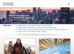 How stifel.com looks like on a tablet such as an iPad.