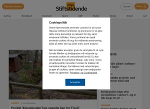 How stiften.dk looks like on a tablet such as an iPad.