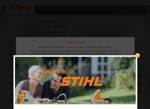 How stihl.com looks like on a tablet such as an iPad.