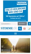 How stimme.de looks like on a mobile device such as an iPhone.