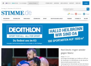 How stimme.de looks like on a tablet such as an iPad.