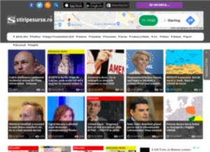 How stiripesurse.ro looks like on a tablet such as an iPad.
