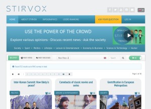 How stirvox.com looks like on a tablet such as an iPad.