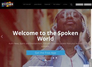 How stitcher.com looks like on a tablet such as an iPad.