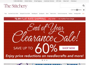 How stitchery.com looks like on a tablet such as an iPad.