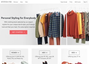 How stitchfix.com looks like on a tablet such as an iPad.
