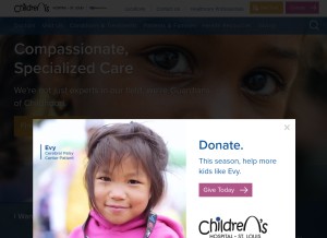 How stlouischildrens.org looks like on a tablet such as an iPad.