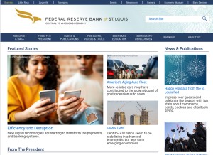 How stlouisfed.org looks like on a tablet such as an iPad.
