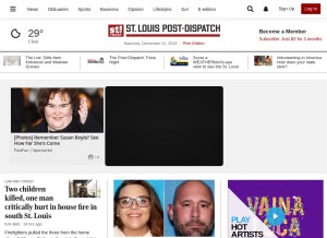 How stltoday.com looks like on a tablet such as an iPad.