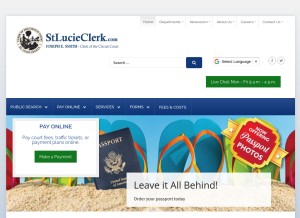 How stlucieclerk.com looks like on a tablet such as an iPad.