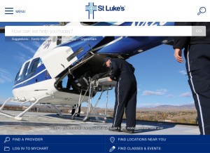 How stlukesonline.org looks like on a tablet such as an iPad.