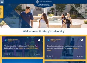 How stmarytx.edu looks like on a tablet such as an iPad.