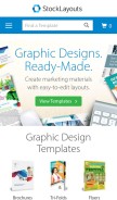 How stocklayouts.com looks like on a mobile device such as an iPhone.