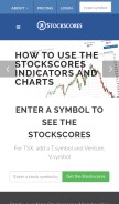 How stockscores.com looks like on a mobile device such as an iPhone.