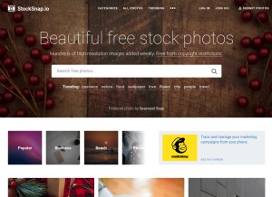 How stocksnap.io looks like on a tablet such as an iPad.