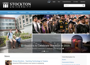 How stockton.edu looks like on a tablet such as an iPad.