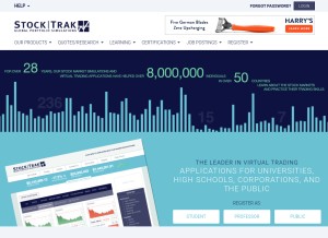 How stocktrak.com looks like on a tablet such as an iPad.
