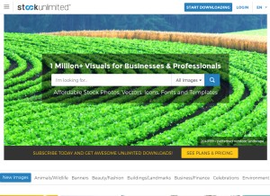 How stockunlimited.com looks like on a tablet such as an iPad.