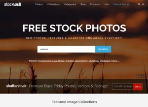 How stockvault.net looks like on a tablet such as an iPad.