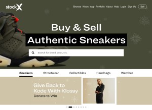 How stockx.com looks like on a tablet such as an iPad.