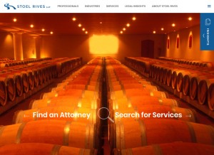 How stoel.com looks like on a tablet such as an iPad.