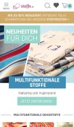 How stoffe.de looks like on a mobile device such as an iPhone.