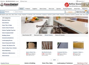 How stonecontact.com looks like on a tablet such as an iPad.