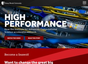 How stonybrook.edu looks like on a tablet such as an iPad.