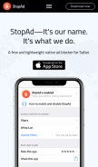 How stopad.io looks like on a mobile device such as an iPhone.
