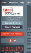 How stopbadware.org looks like on a mobile device such as an iPhone.