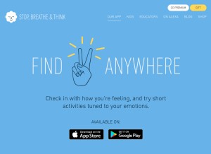How stopbreathethink.org looks like on a tablet such as an iPad.