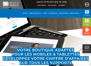 How store-factory.com looks like on a tablet such as an iPad.
