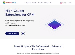 How store.outrightcrm.com looks like on a tablet such as an iPad.