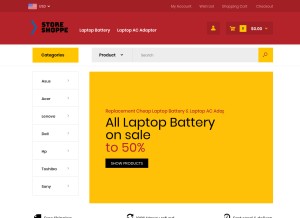 How storeshoppe.com looks like on a tablet such as an iPad.